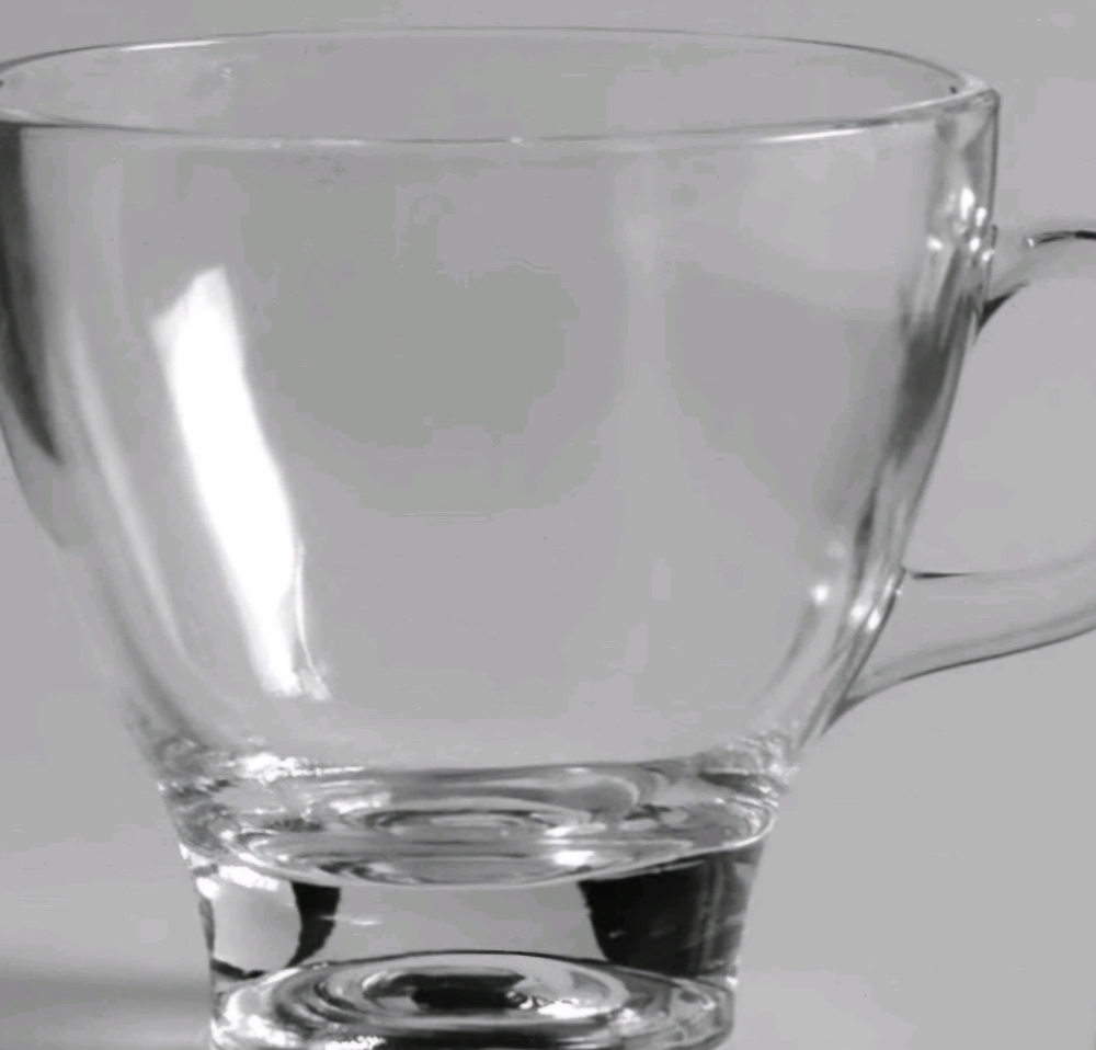 (4) Colony Glass Silver Elegance 70s Punch Tea Cups Clear With Handles  3x3 3 Oz